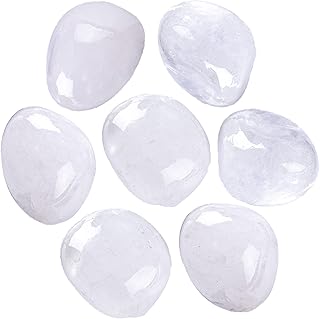 7PCS Tumbled Crystals Stones Polished Clear Rock Quartz for Wicca Reiki Chakra Healing Energy Balancing Beginners