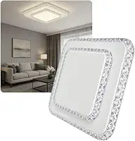 Luminária de Teto Moderna Plafon Led 3 em 1 para Sobrepor Efeito Cristal Estrelado Lustre para Sala, Escritório, Quarto 110/220v - Exelente Acabamento