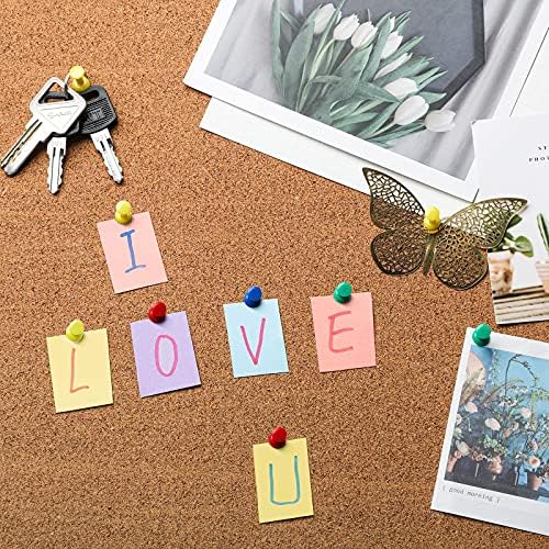 Cork Board Roll 8 mm Thick 60 x 12 Inch Self-Adhesive Cork Bulletin Boards with 100 Push Pins Mini Wall Frameless Cork Boards for Wall