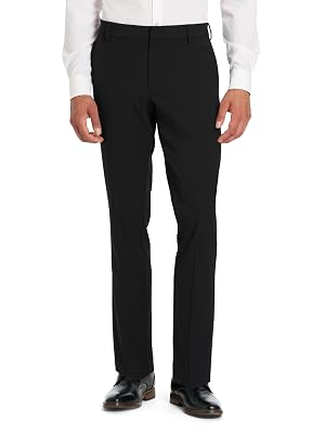 Van Heusen Mens Stain Shield Stretch Slim Fit Flat Front Dress Pant