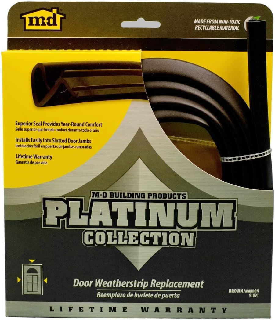 M-D Building Products 91891 M-D Platinum Replacement Door Jamb Weather-Strip, Brown - Weather Stripping - 