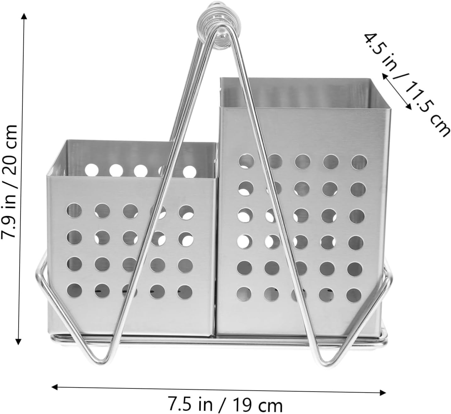 PRETYZOOM 1set Stainless Steel Chopsticks Holder Drainage Tray Wall-mounted Cutlery Storage Organizer for Kitchen and Multi-purpose Utensil Drainer