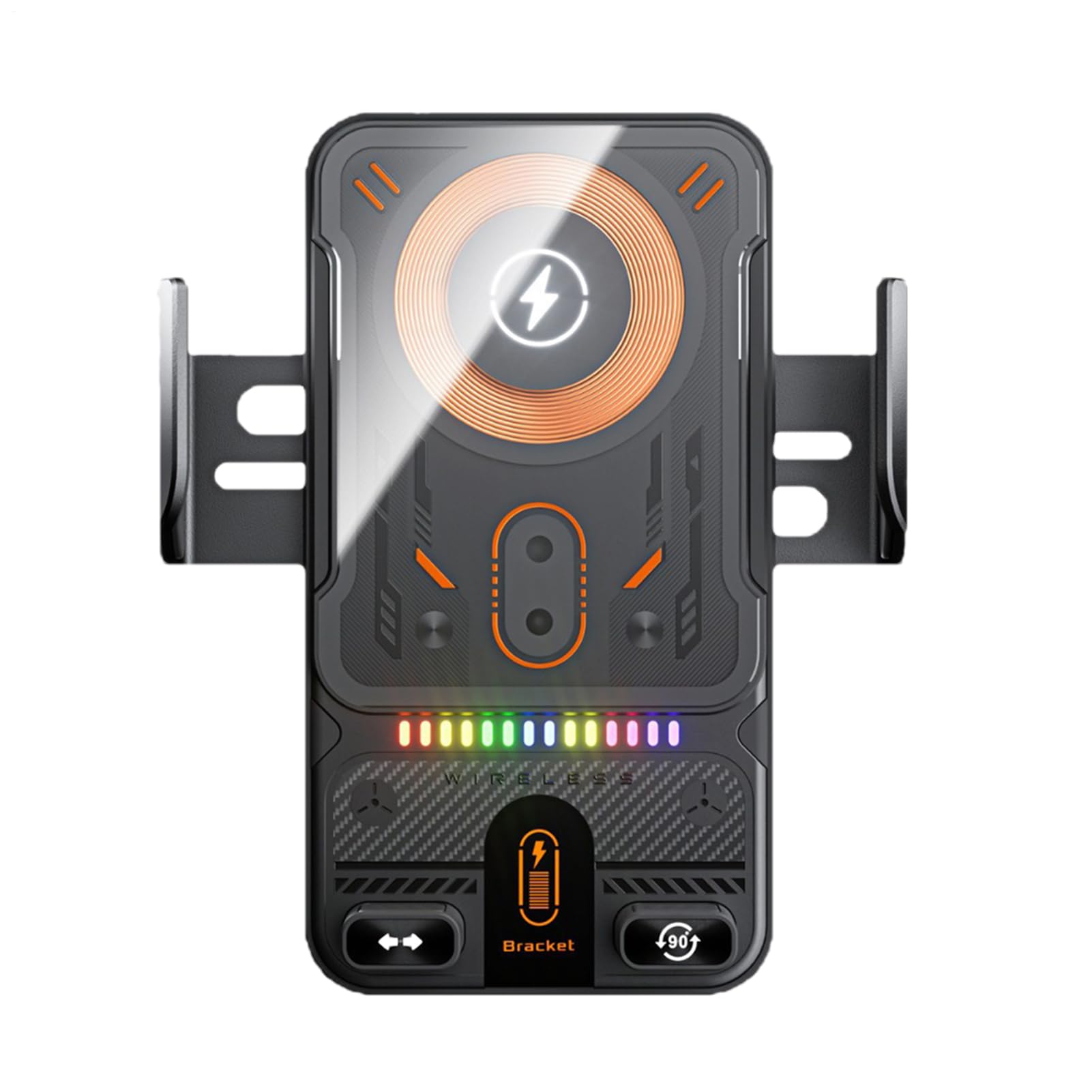 Caricabatteria per auto senza fili | Supporto per auto a ricarica rapida da 15 W - Supporto automatico a clip per auto, per controllo musicale streaming video uso quotidiano lunghe gite in famiglia
