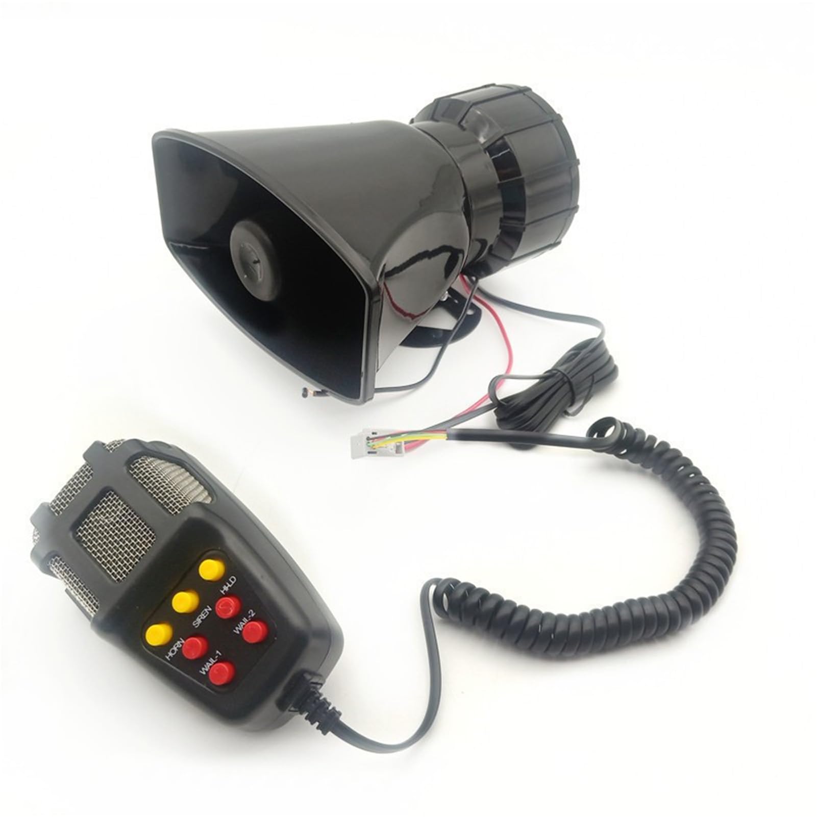 100 W Car Loud Siren Alarm Horn, 7 Tone Handheld Megaphone Speaker, Vehicle Warning System with Square Mouth,Vehicle alarm and srity