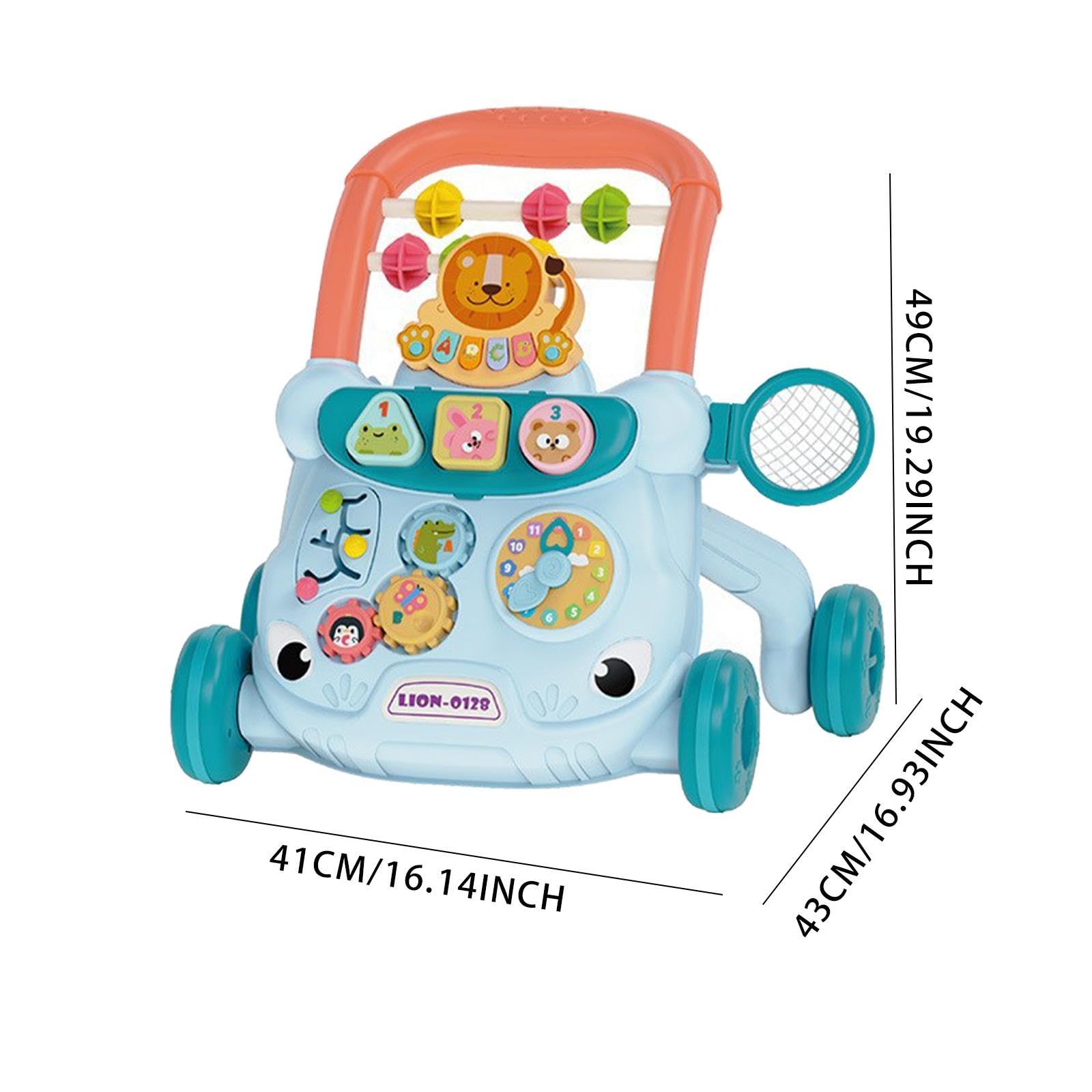 Giocattolo per Imparare a Camminare, Centro Attività per Bambini, Interattivo, Pannello di Gioco Educativo per La Prima Infanzia (6-12 Mesi), Ideale C, Blu, Taglia unica
