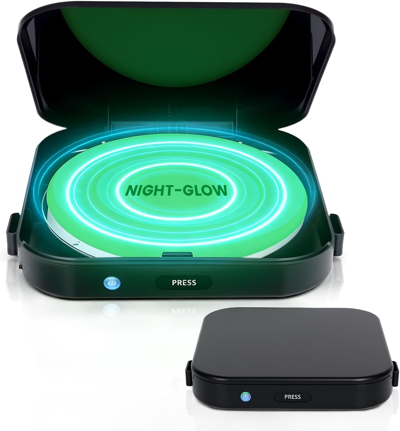 Upgraded Glow Disc Charging Case for Night Flying Disc – Fits 8.3" Glow Discs, Quick Recharge Light Activation Box with Auto-On Lid, Portable & Durable Charger for Nighttime Play