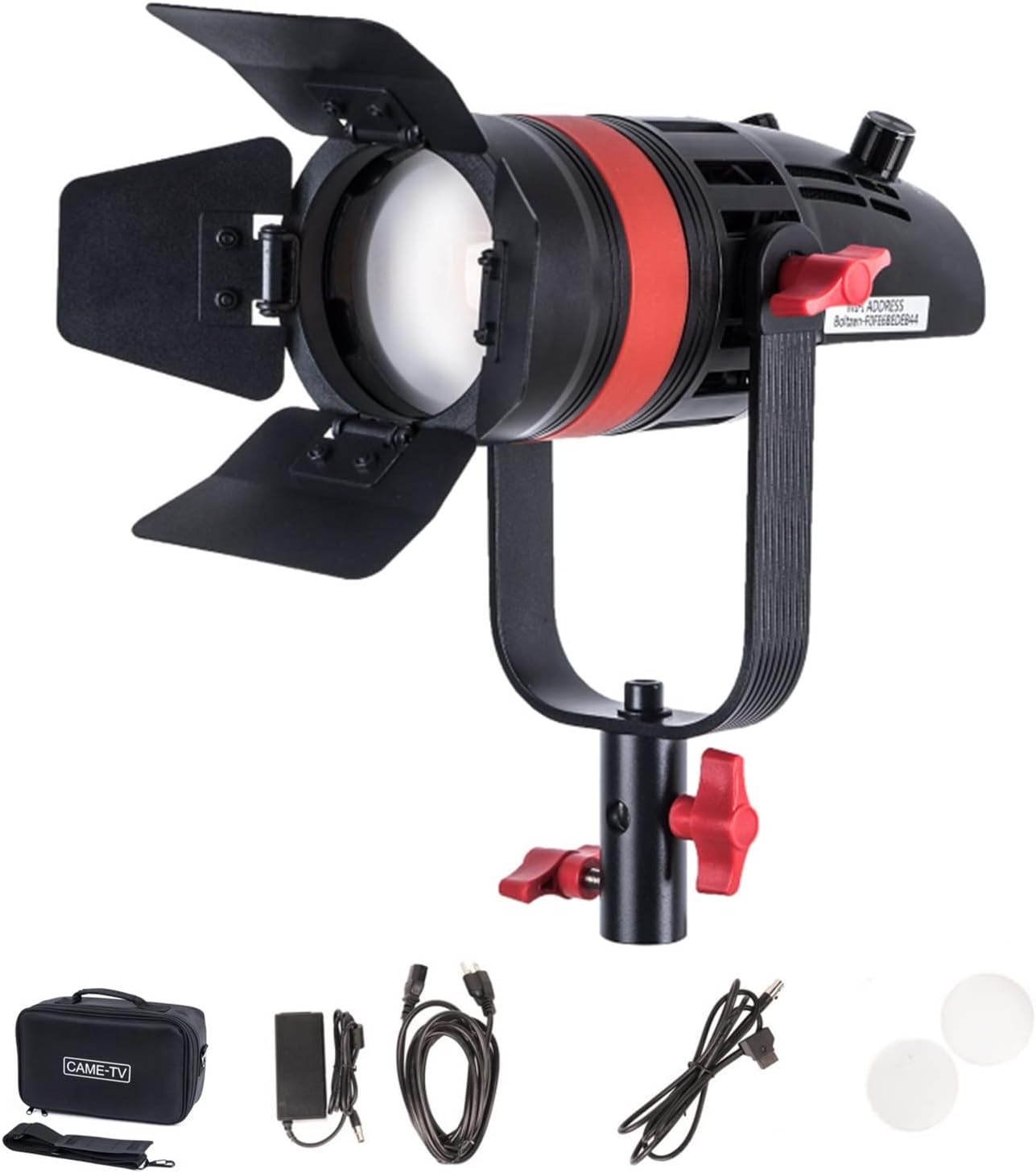 Came-TV Boltzen 55W COB Q-55S Fresnel Focusable Led Video Light,Bi-Color 3200K-5600K CRI96+TLCI97+Lighting Effects Foucsing Light with Filter Set Removable Barn-Door Carry Bag