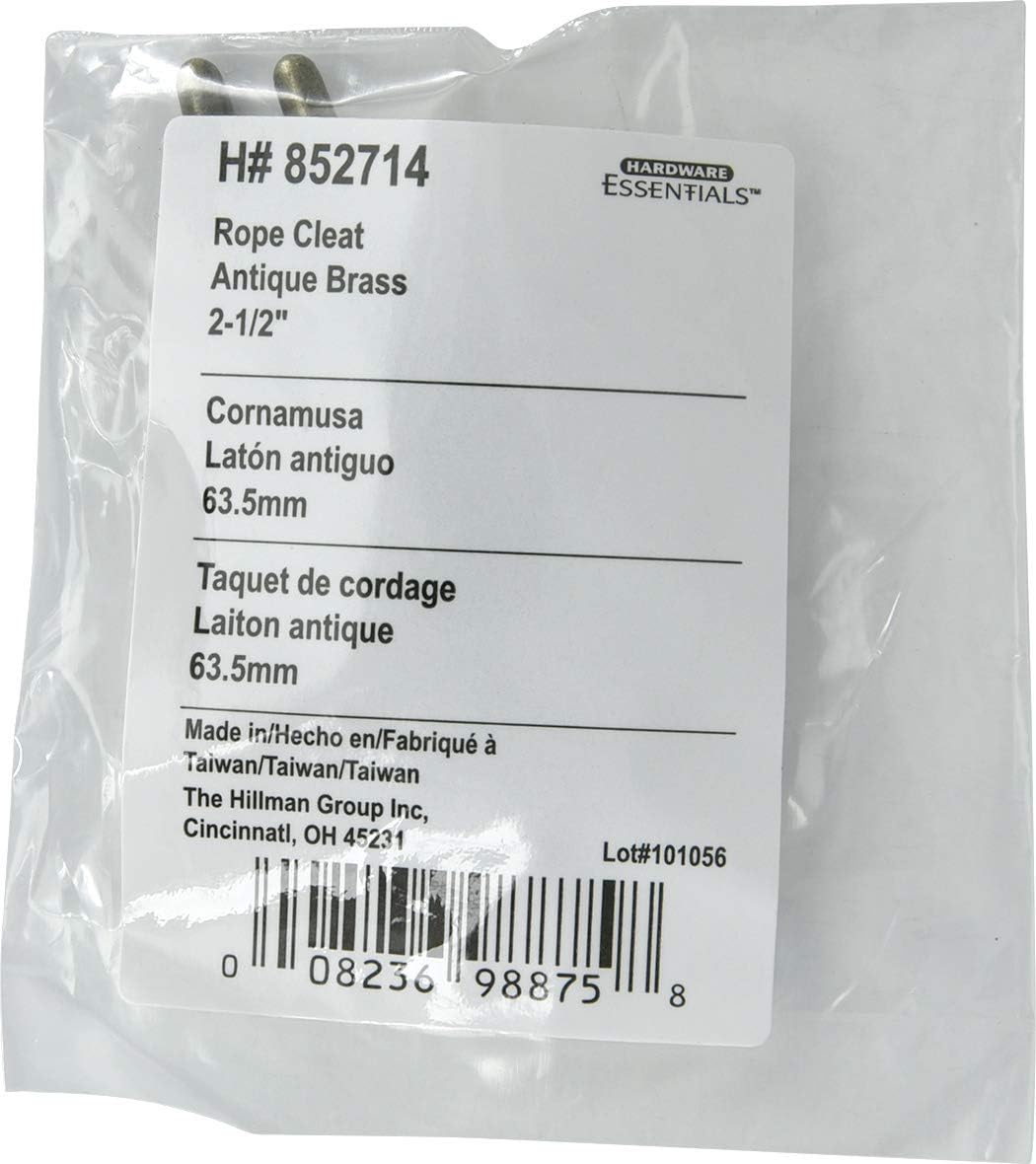 The Hillman Group Hardware Essentials 852714 Rope Cleat Antique Brass 2-1/2" - 2 Pack : Industrial & Scientific