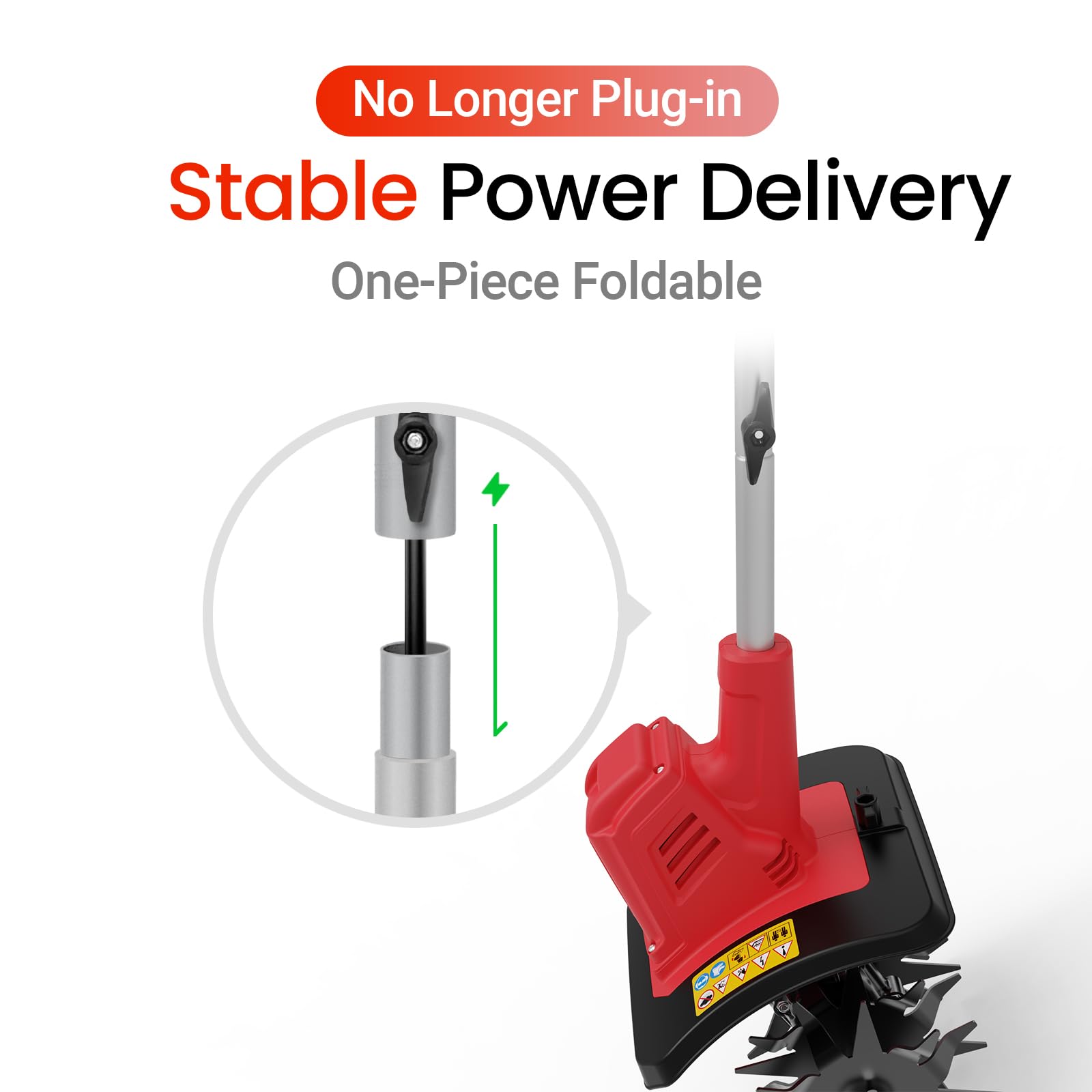 Cultivador de jardín inalámbrico sin escobillas compatible con batería Milwaukee de 18 V (solo herramienta), 10 pulgadas de ancho y 7 pulgadas de profundidad, mini aireador giratorio de 48 dientes