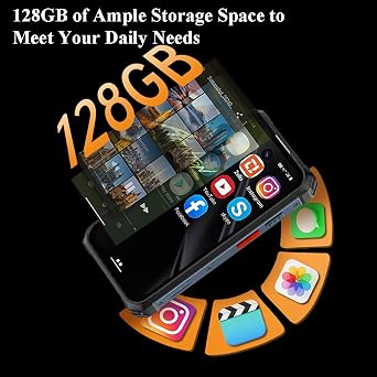 Cutwif Mini 4G Rugged Smartphone Unlocked, 3.88 Inches Dual Sim Android 12 Mini Phone Mobile Cellphone Small Phone, IP68 Waterproof, 6GB+128GB
