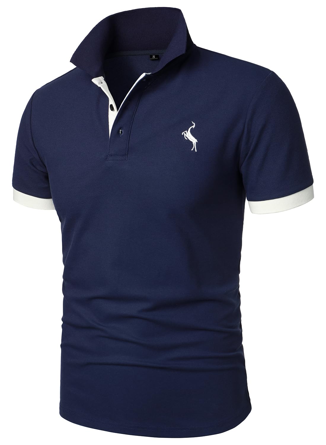 HOOD CREW Poloshirt Herren Kurzarm Golf Hemd mit Stickerei Sommer T-Shirts