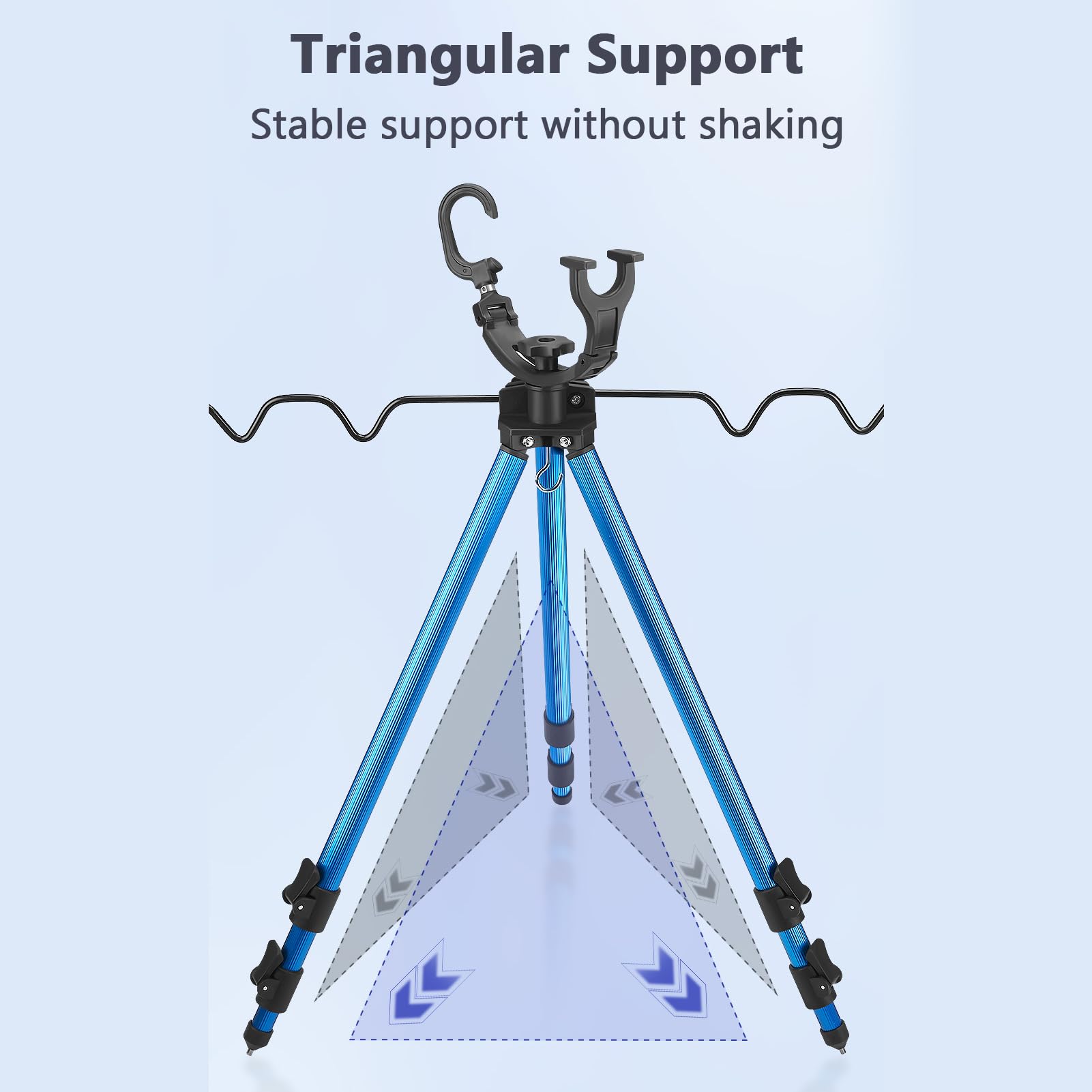 Soporte para caña de pescar telescópico portátil de aleación de aluminio, soporte para trípode, soporte ajustable para caña de pescar para entusiastas de la pesca en la