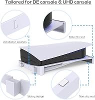 MENEEA Vízszintes Állvány PS5 Konzolhoz - Fehér Tartó Alap Playstation 5 Disc és Digital Kiadáshoz, Csúszásgátló Hűtőtalp 5
