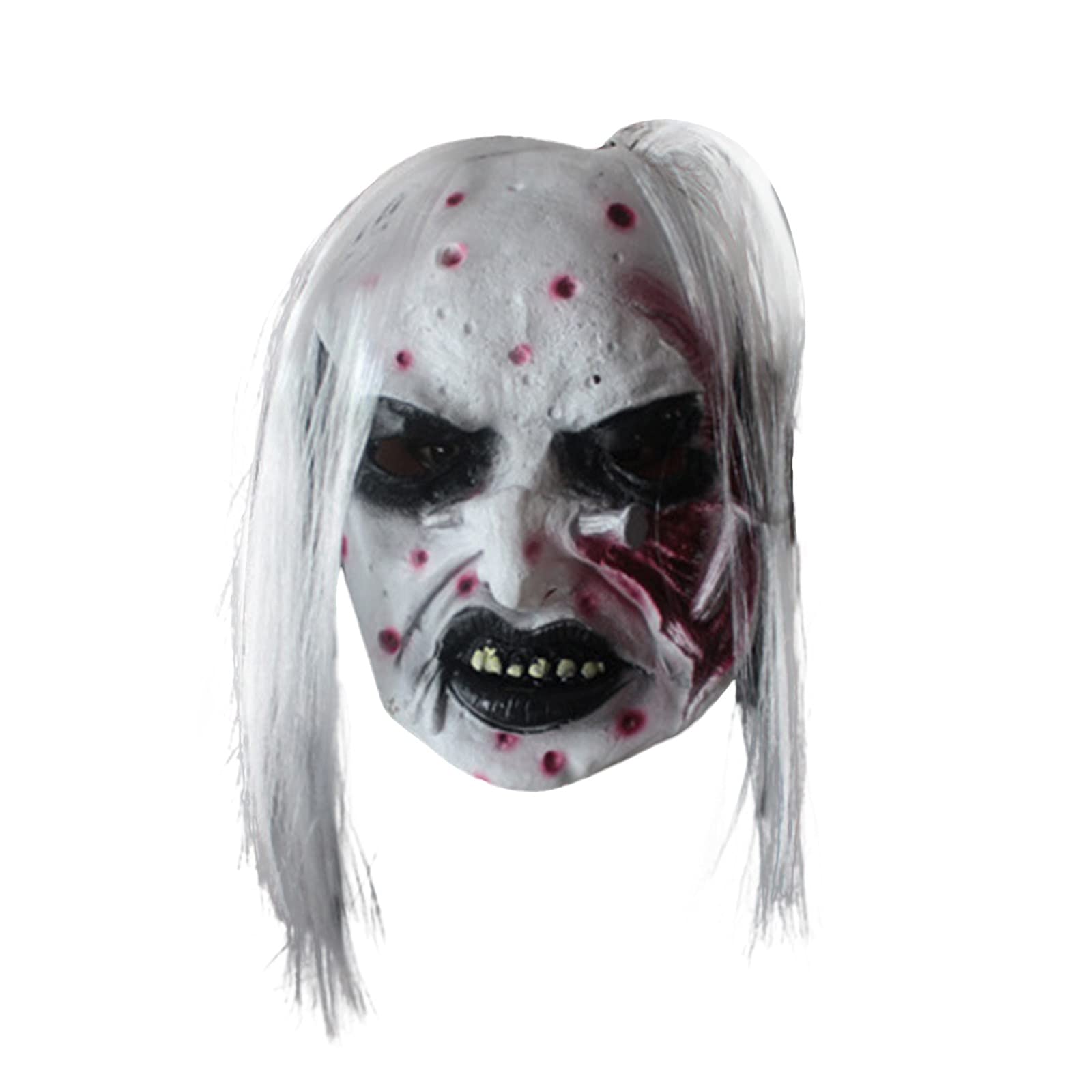 GenericHalloween Masks for Adults - Scary Evil Halloween Realistic Mask Full Head Skull Zombie Plastic Cosplay Mask Costume Party Props Devil Zombie Demon Latex Clown Creepy Evil Cosplay Full Head