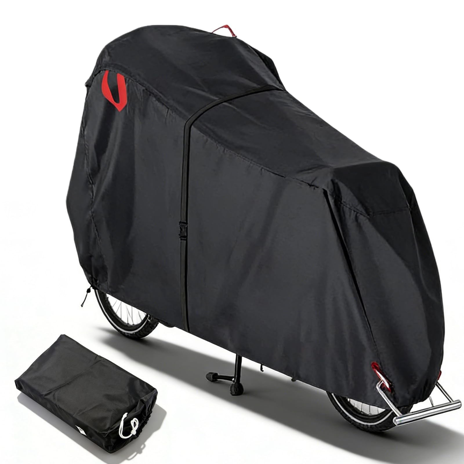 Housse Protection Vélo Cargo Imperméable Extérieur en Oxford 420D avec Bandes Réfléchissantes Protection UV Anti-Déchirure pour Vélos Cargo 270×75×100cm