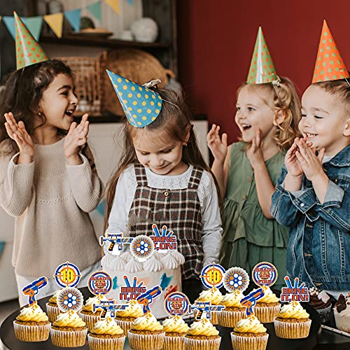 30 Pcs Dart Party Cupcake Toppers For Wrappers Kids Birthday Gun Picks Target Bullet Dart Party Supplies Decoration #TOP3