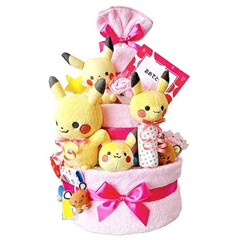 Amazon.co.jp: おむつケーキ 3段 パンパースS ピンク ぬいぐるみ