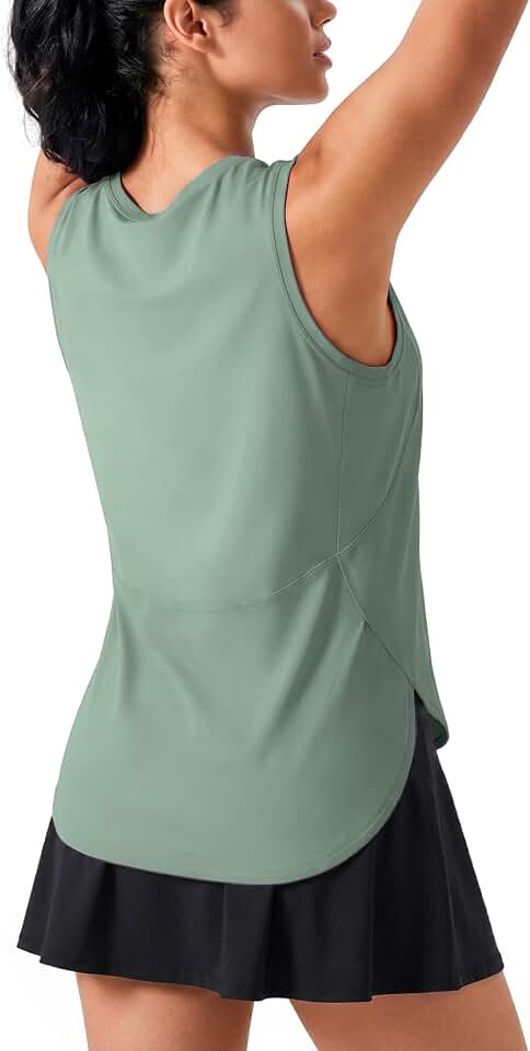 JOYSPELS Ice Silk Workout Tank Top Loose Fit Yoga Shirts UPF 50+ | Lightweight, Breathable, Not... product image