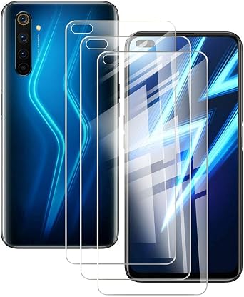 [3-Pack] for Oppo Realme 6 Pro Screen Protector, 9 Hardness Anti-Scratch Tempered Glass Screen Protector,Bubble Free Tempered Glass Protective Film for Oppo Realme 6 Pro 6.6"