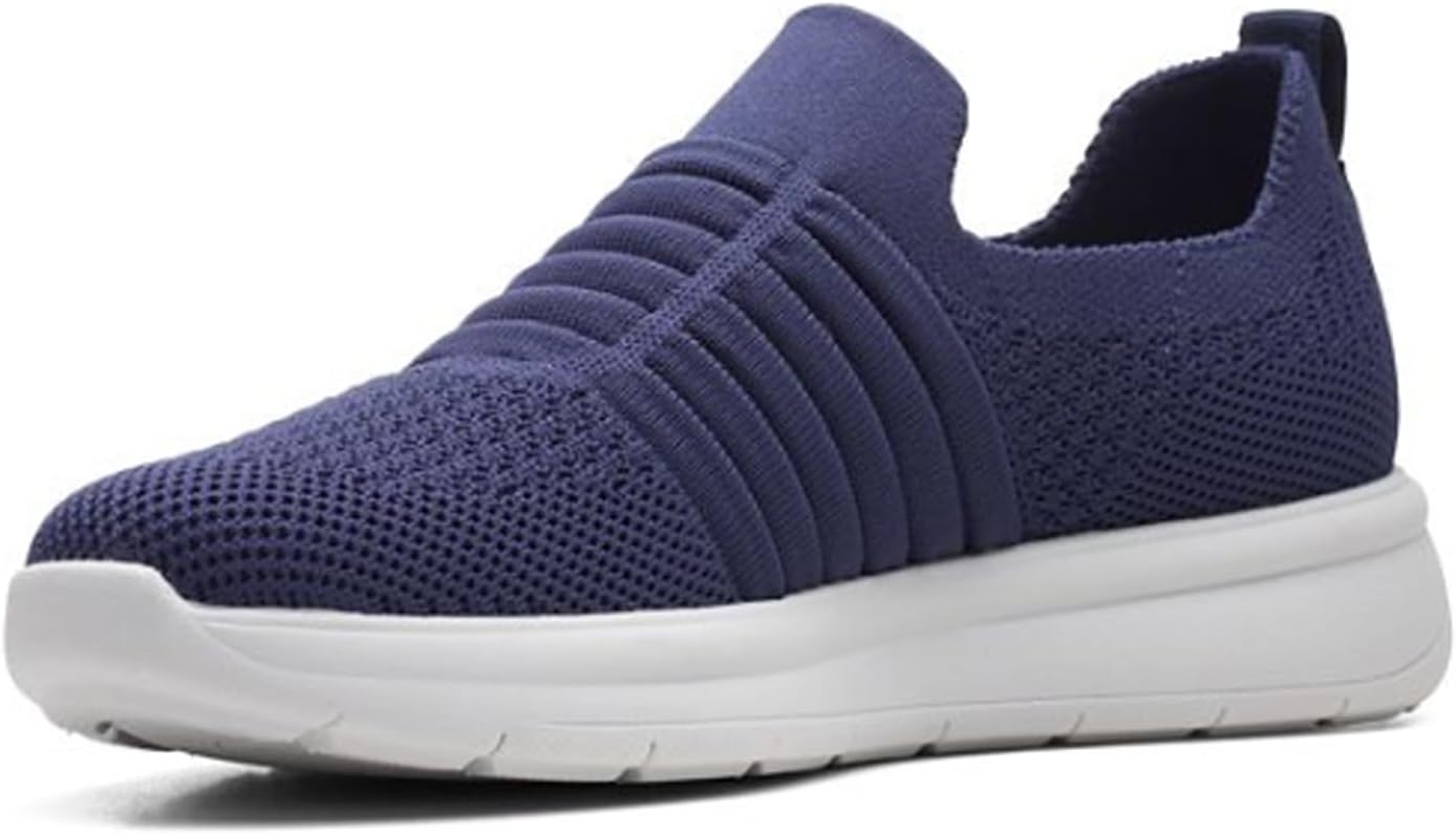 Clarks Women's Ezera Walk Oxford, Dark Navy Knit, 8