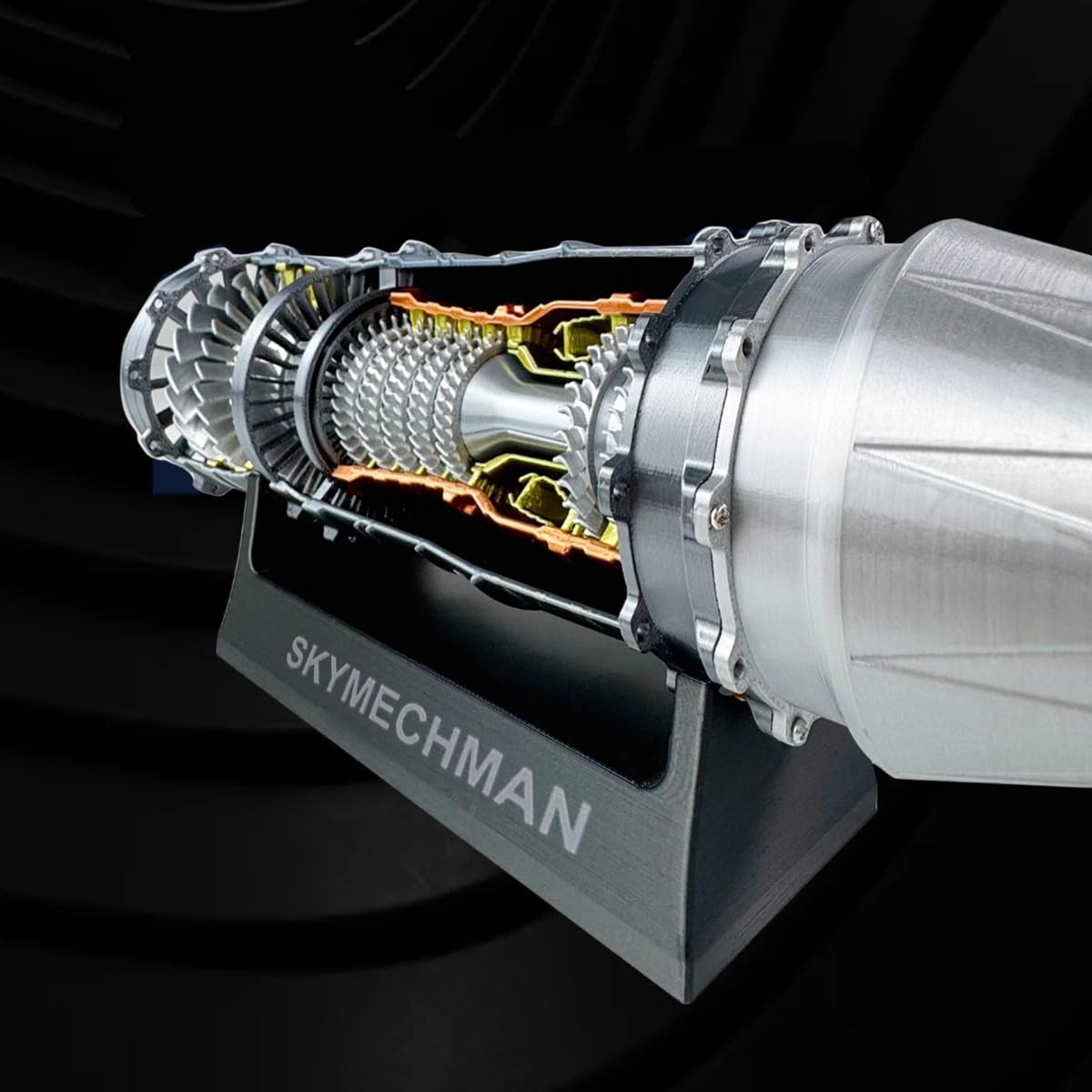 Skala 1/18 WS 15 Turbofan, model silnika turbofanowego, zestaw do montażu, nadruk 3D, funkcjonalny model silnika samolotowego do fizyki, zabawka eksperymentalna dla dorosłych (50+ szt.)