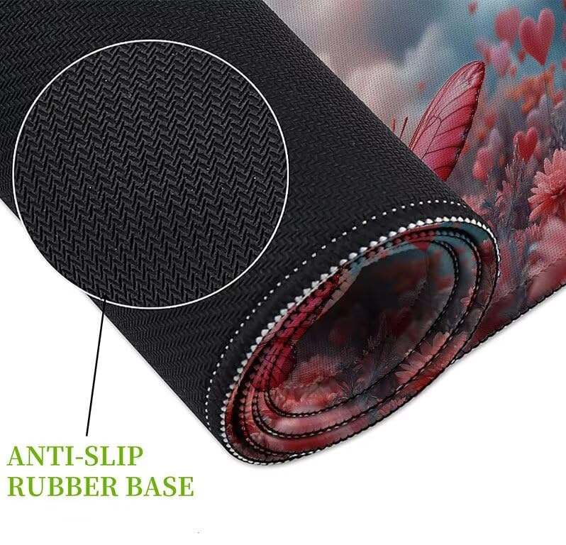 Tapis de souris rose 1000x500 antidérapant résistant à l'eau pour ordinateur de bureau - 5