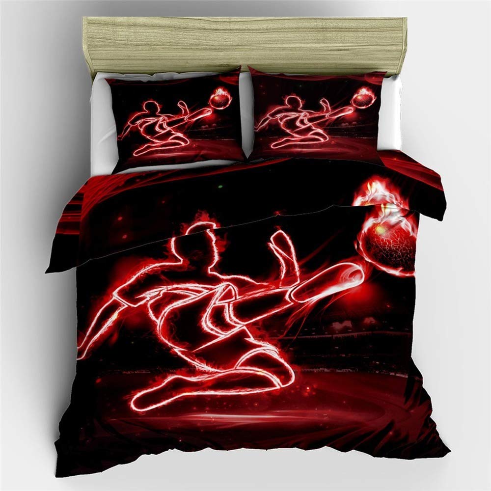 Parure de lit football 200x200 cm avec housse de couette et taie d'oreiller enfant AB-15