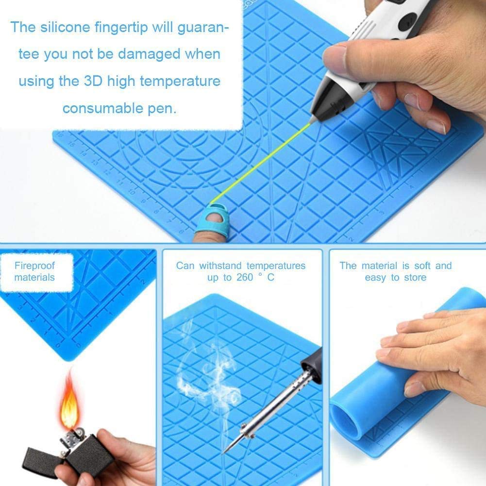Penna per Stampa in Silicone,Tappetino per Penna Stampa 3D in Silicone,Giocattoli per Bambini