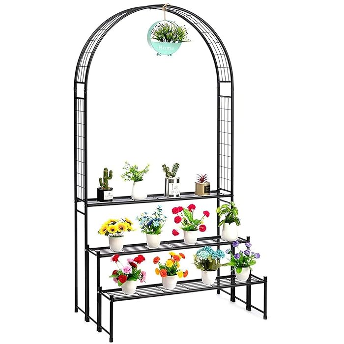 Buy Garden Arch 3layer plant stand, flower pot stand display stand, Pergola Arbor for climbing