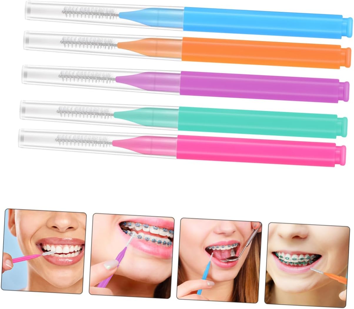 200pcs Interdental Brushes Ergonomic Cleaning Tools for Braces Comfortable Oral Includes and Brushes