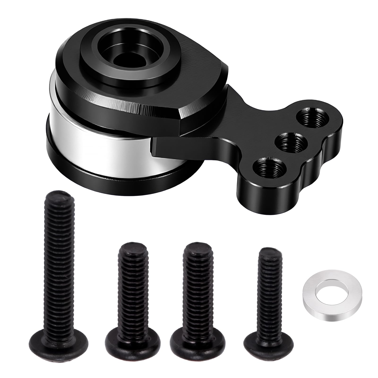 AXspeed Aluminum 25T Servo Saver Steering Replacement Parts for Tamiya TT02 TT-02 1:10 RC On Road Touring Cars (Black)