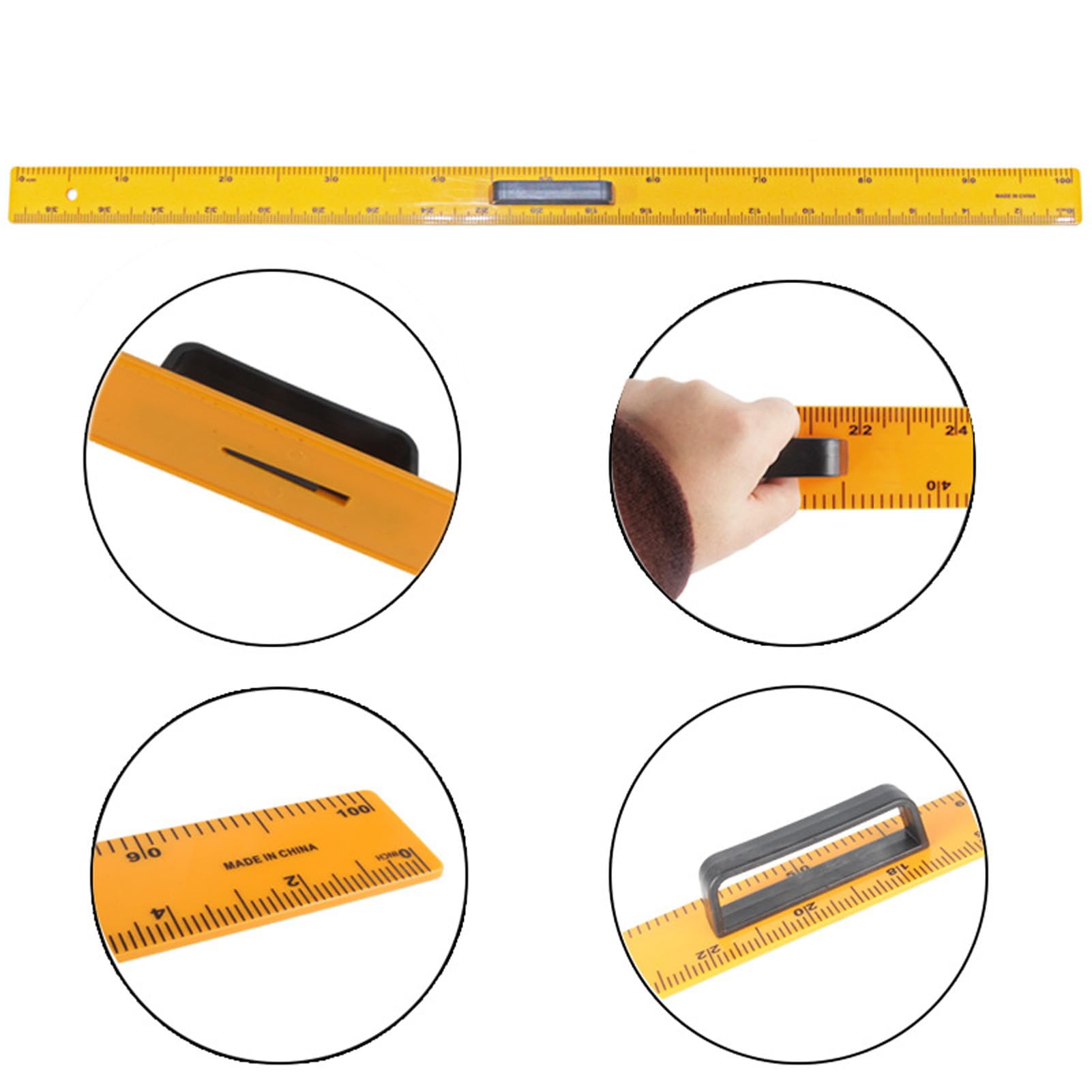 Generic Großer Lehrer-Winkelmesser, Lehrdreiecktafel, 5-teiliges Set, groß 50 cm, magnetisches Dreieckslineal, Winkelmesser, Lineal, Meter, Kompass, Lehrhilfen, A