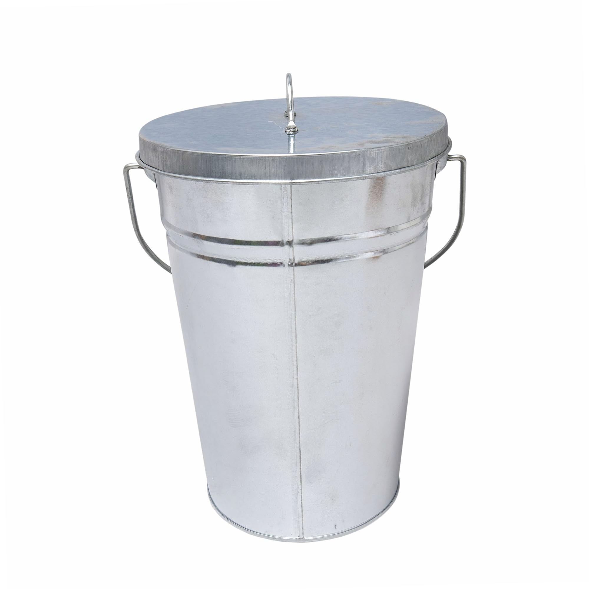 Cubeta de ceniza de metal galvanizado WERKA PRO con tapa y asa