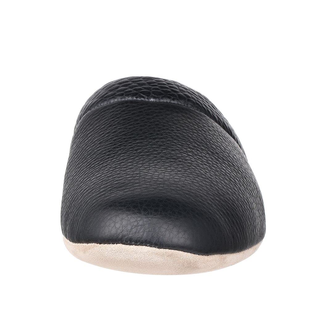 PAMIR Pantuflas de piel texturizada de primera calidad para hombre con espuma viscoelástica