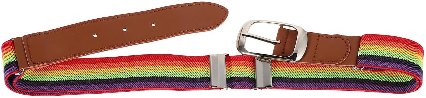 Outdoor Adjustable Sports Belt with Rainbow Stripes for Women Youth