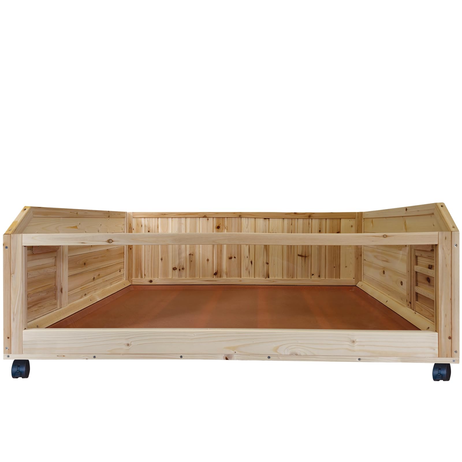 Meerschweinchen Stall aus Kiefernholz - 113 cm - Kleintierstall - auf Rollen - Gehege