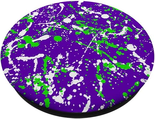 Miniatura 2 de PopSockets PopGrip intercambiables de pintura de neón verde lima púrpura