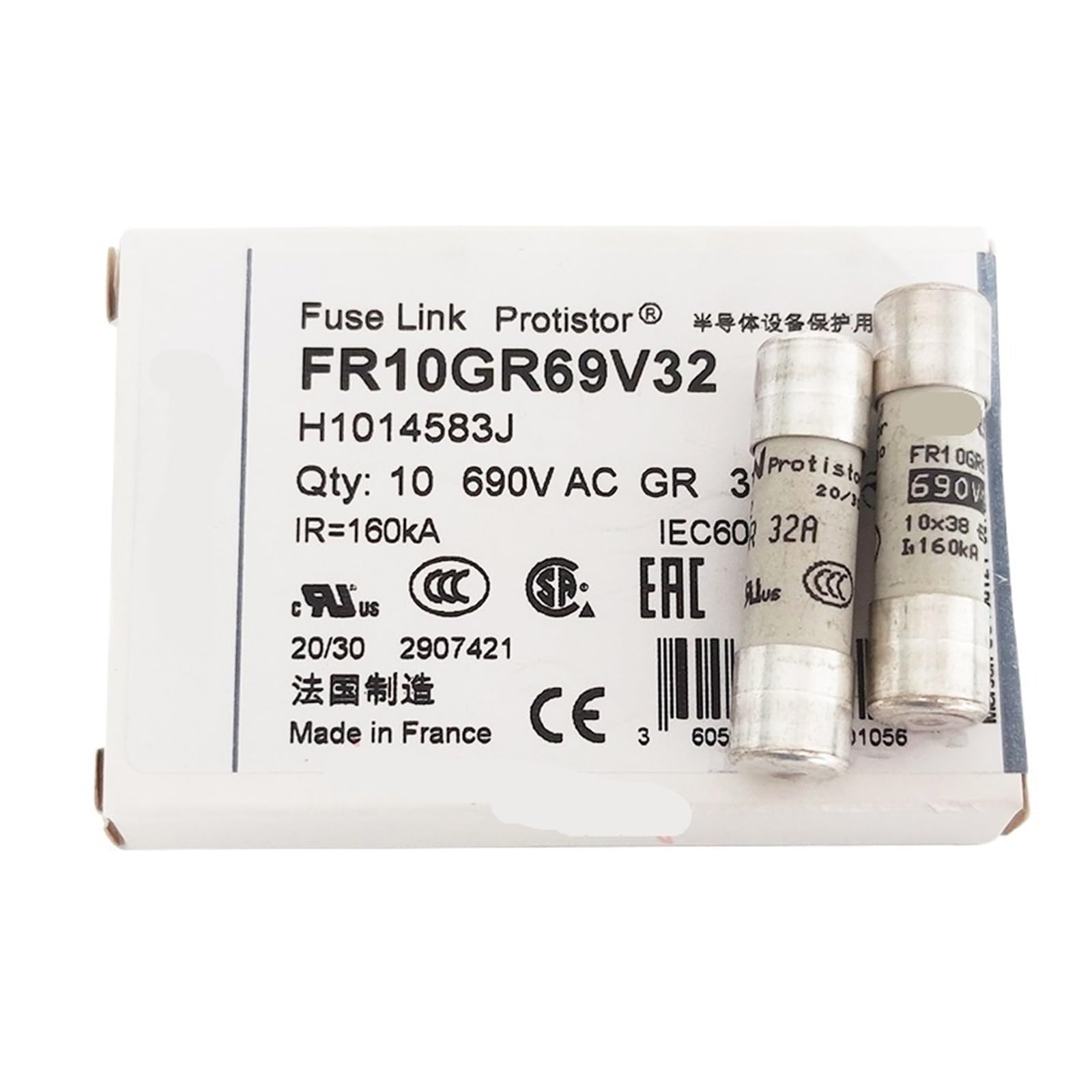 PJKTBEYI 2pcs Fuse FR10GR69V32 32A 690V H1014583 semiconductor Protection