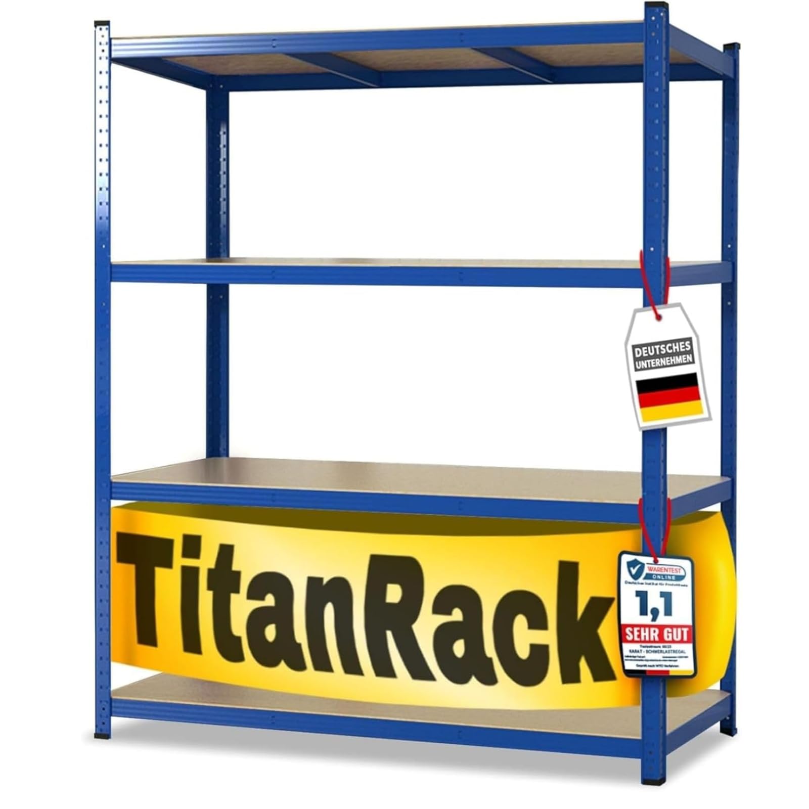 etm Scaffalatura larga, 200 x 150 x 80 cm, con portata fino a 1500 kg, utilizzabile come scaffale per carichi pesanti, scaffale per magazzini, cantine, scaffalatura, blu