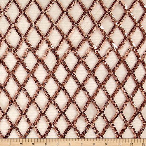 Ben Textiles 0555720 Luxury Sequin Glitz Mesh Fabric by The Yard, Blush