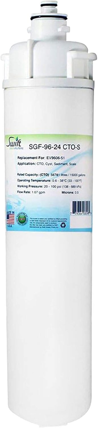 Swift Green Filters SGF-96-24 CTO-S Compatible Commercial Water Filter for EV9606-51, Catridge : 4SI , Made in USA