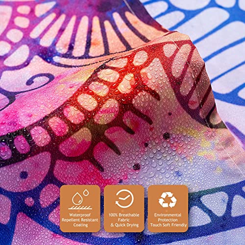 Lokigo Colorful Floral Shower Curtain, Mandala Shower Curtain, Boho Flower Shower Curtain For Home Bathroom Decor Set, Washable Fabric Polyester Modern Shower Curtain With Hooks, 72" X 72" #TOP2