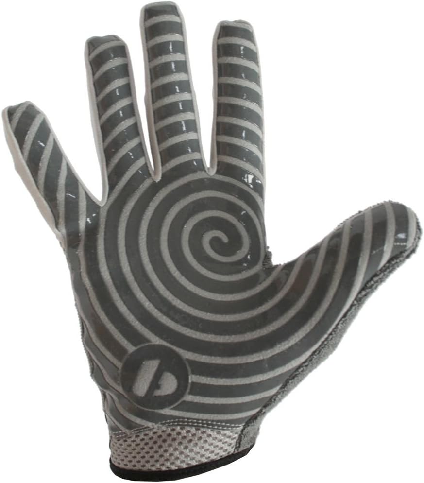 BARNETT FRG-02 Padded Receiver Football Gloves, with Grip, Youth and Adult, Gray (L)