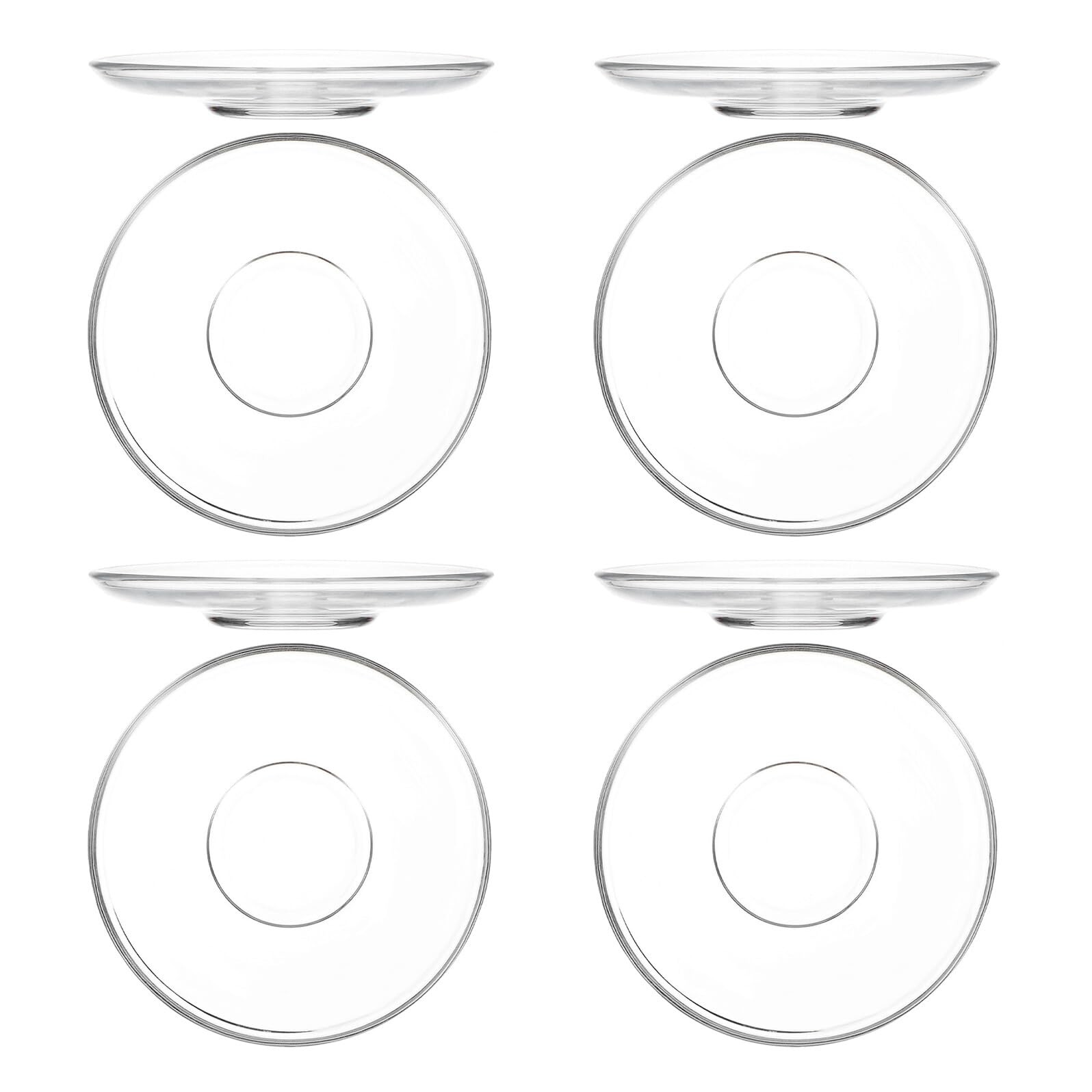 Soucoupes en verre transparentes pour tasse assiettes collation et plateau cuillère 9cm