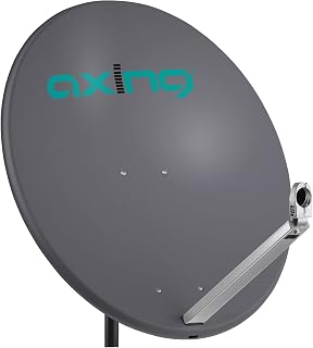 Axing SAA 80-02 - Cuenco para satélite (Aluminio, con Soporte LNB de 40 mm, 80 cm), Color Gris
