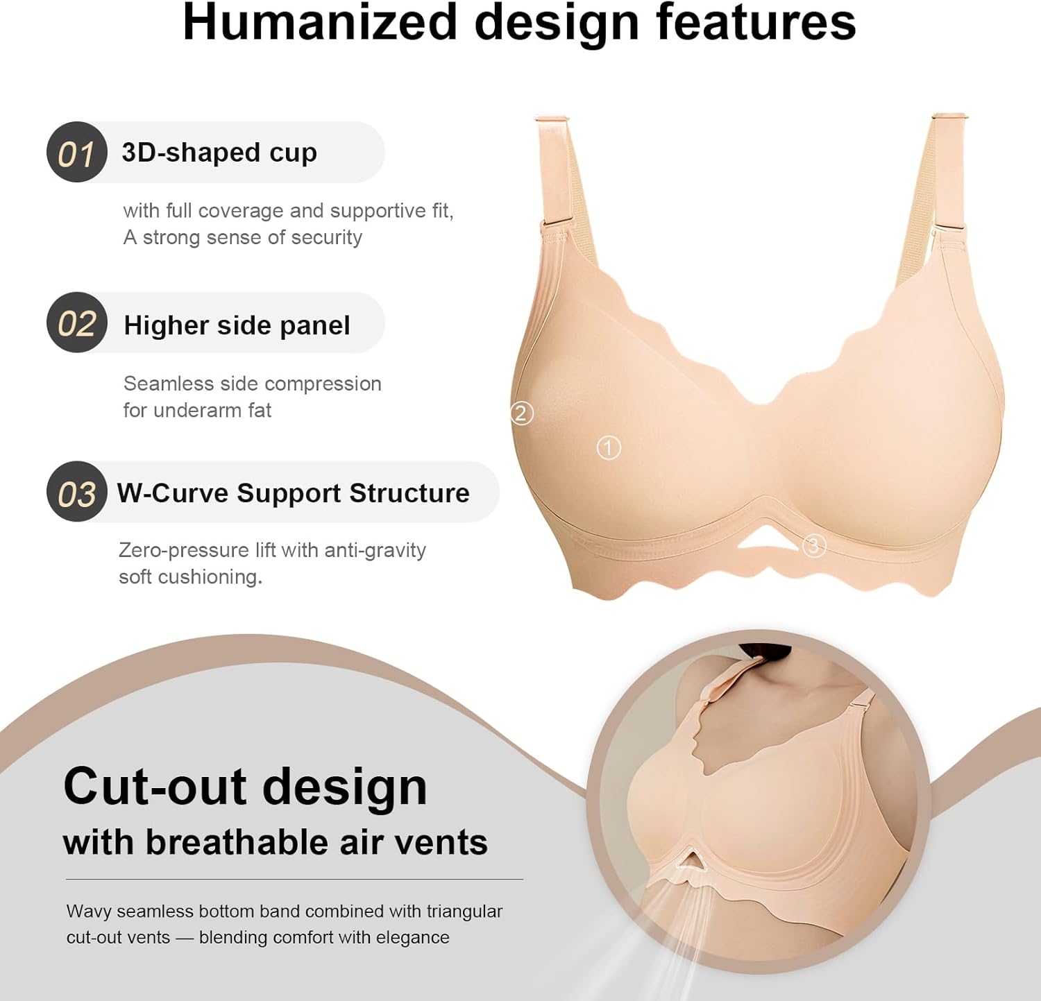 Mastectomy Bra with Pocket for Breast Forms,Seamless Post Surgery Prosthesis Bra Women Everyday Bra Wireless Daily Bralettes - Image 3