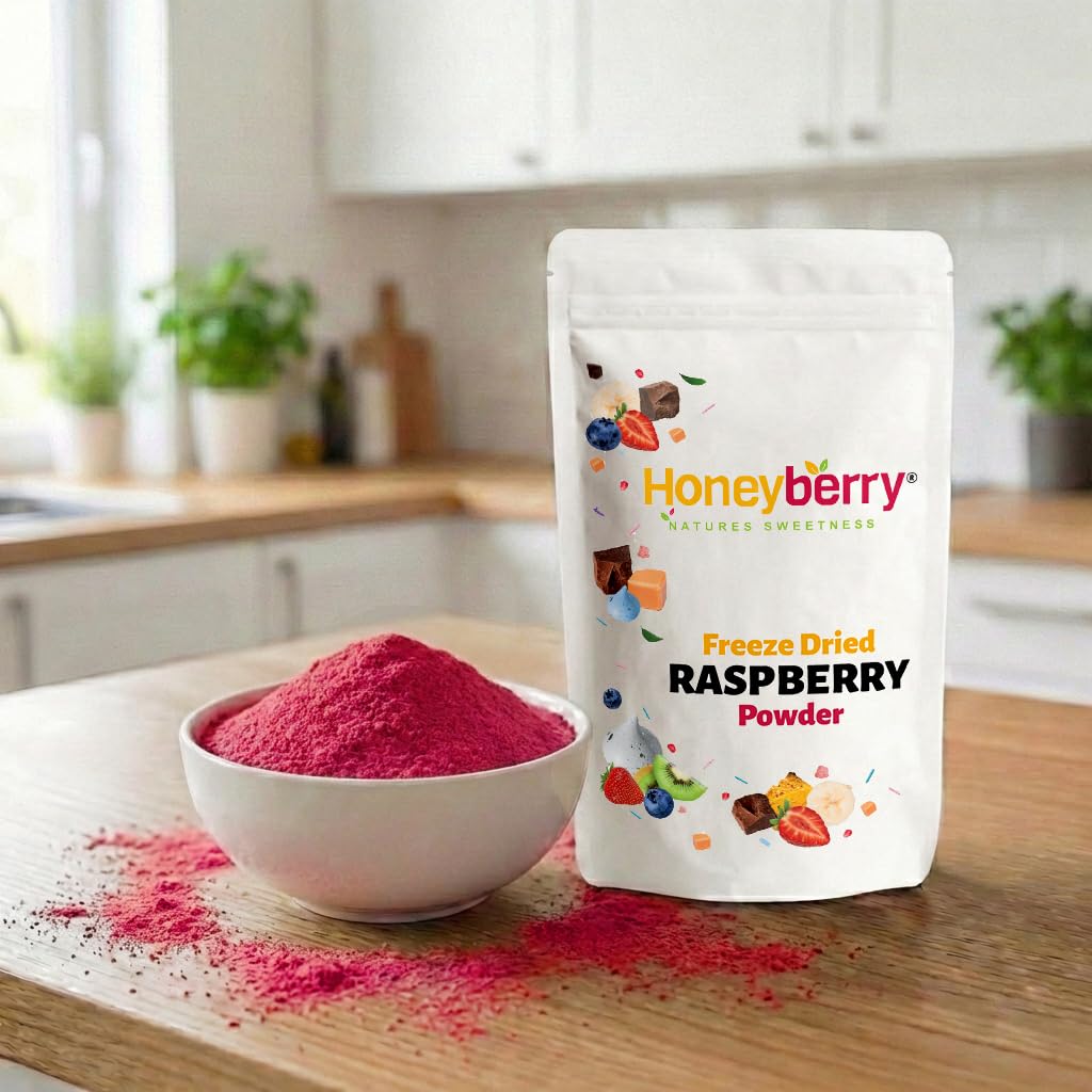 Poudre de Framboises Lyophilisées 500g - Poudre de Fruits Lyophilisés - Framboises Déshydratées en Poudre - Framboises Séchées Poudre pour Pâtisserie, Desserts, Smoothies - Naturelle, Sans Additifs