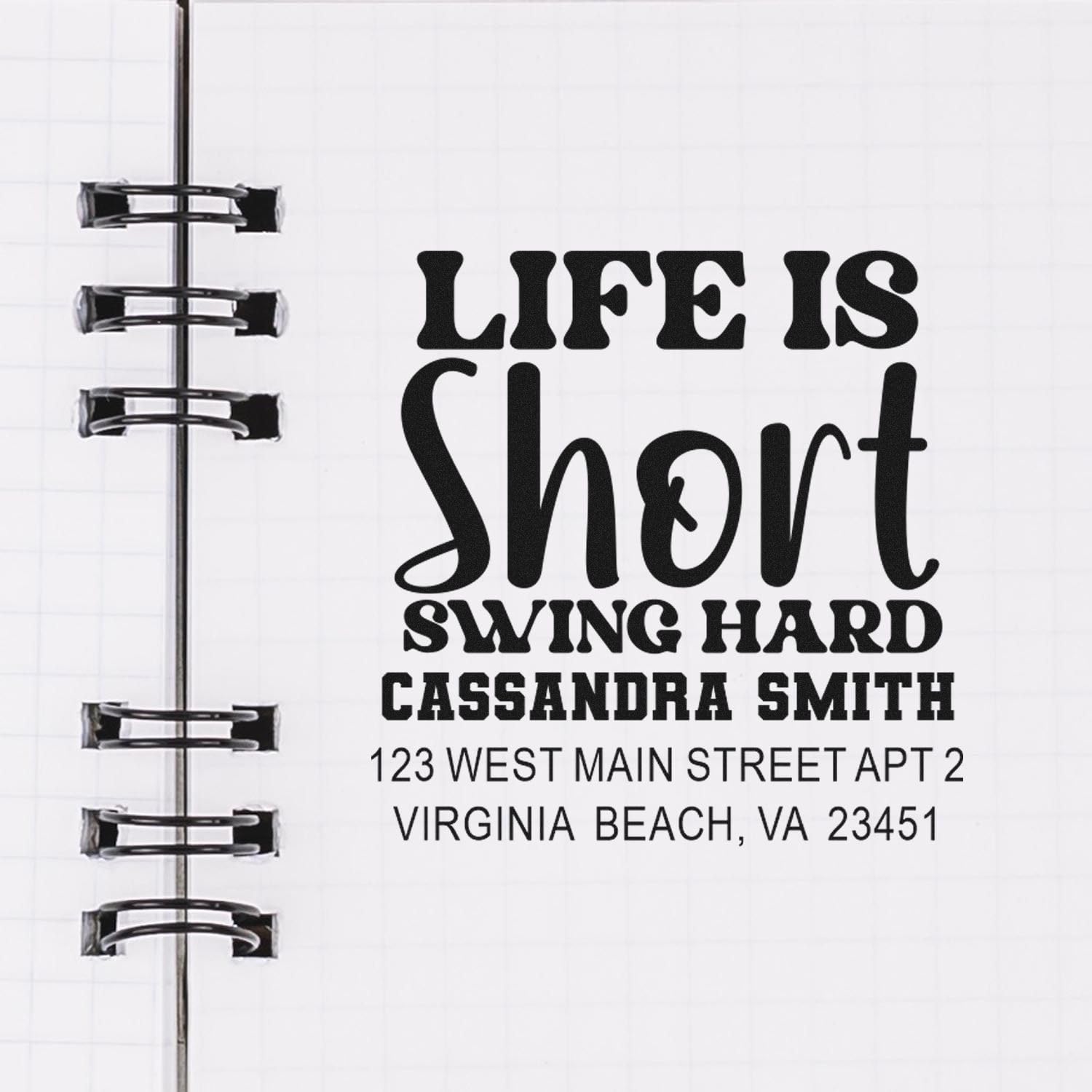 Typography Self Inking Quote Stamp - Custom Stamp for Mail