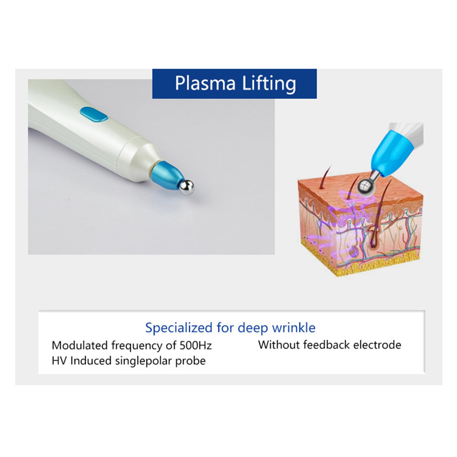 Maulwurfentferner Stift - Fibroblast Plasma Pen mit 5 Stärkestufen & 5 Ersatzköpfen, LED-Display für Augenlidliftung, Warze, Sommersprossen & Faltenentfernung