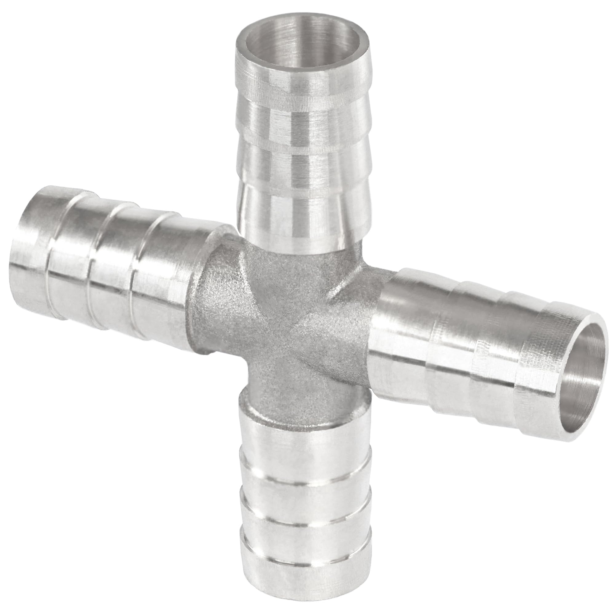 Raccord cannelé 12 mm en laiton chromé à 4 voies pour réparation de tuyau